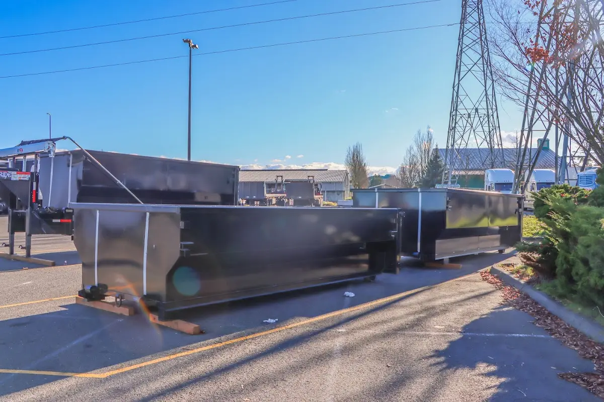 Roll-off dumpster ready for waste disposal at job site for Construction Dumpster Rental in Plainfield